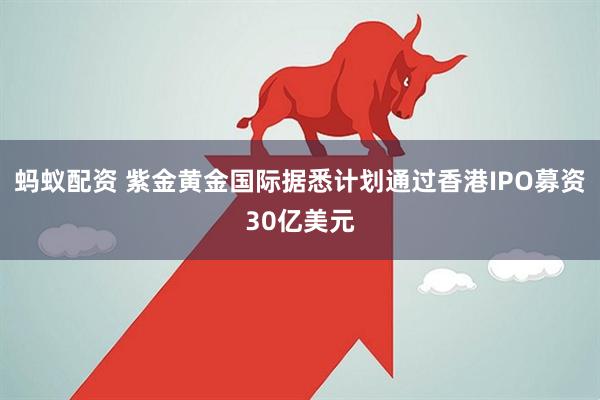 蚂蚁配资 紫金黄金国际据悉计划通过香港IPO募资30亿美元